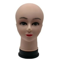 Happydeer Bald Female Mannequin Head Professional Cosmetology for Wig Making Display Wigs Eyeglasses Hats Salon DIY Painting Display Holder