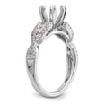 thumbnail image 6 of Solid 14k White Gold Diamond Side-Stones with CZ Cubic Zirconia Peg Set Center Stone Criss-Cross Engagement Ring Size 8 (Width = 4mm ), 6 of 8