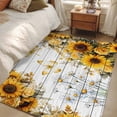 thumbnail image 4 of Area Rugs 2.7'x5', Farmhouse Sunflower Carpet for Living Room Bedroom Dining Room, Vintage Daisy Butterflies Gray Wood Throw Kitchen Rugs Non Slip Washable Rectangle Indoor Outdoor Rugs, 4 of 8