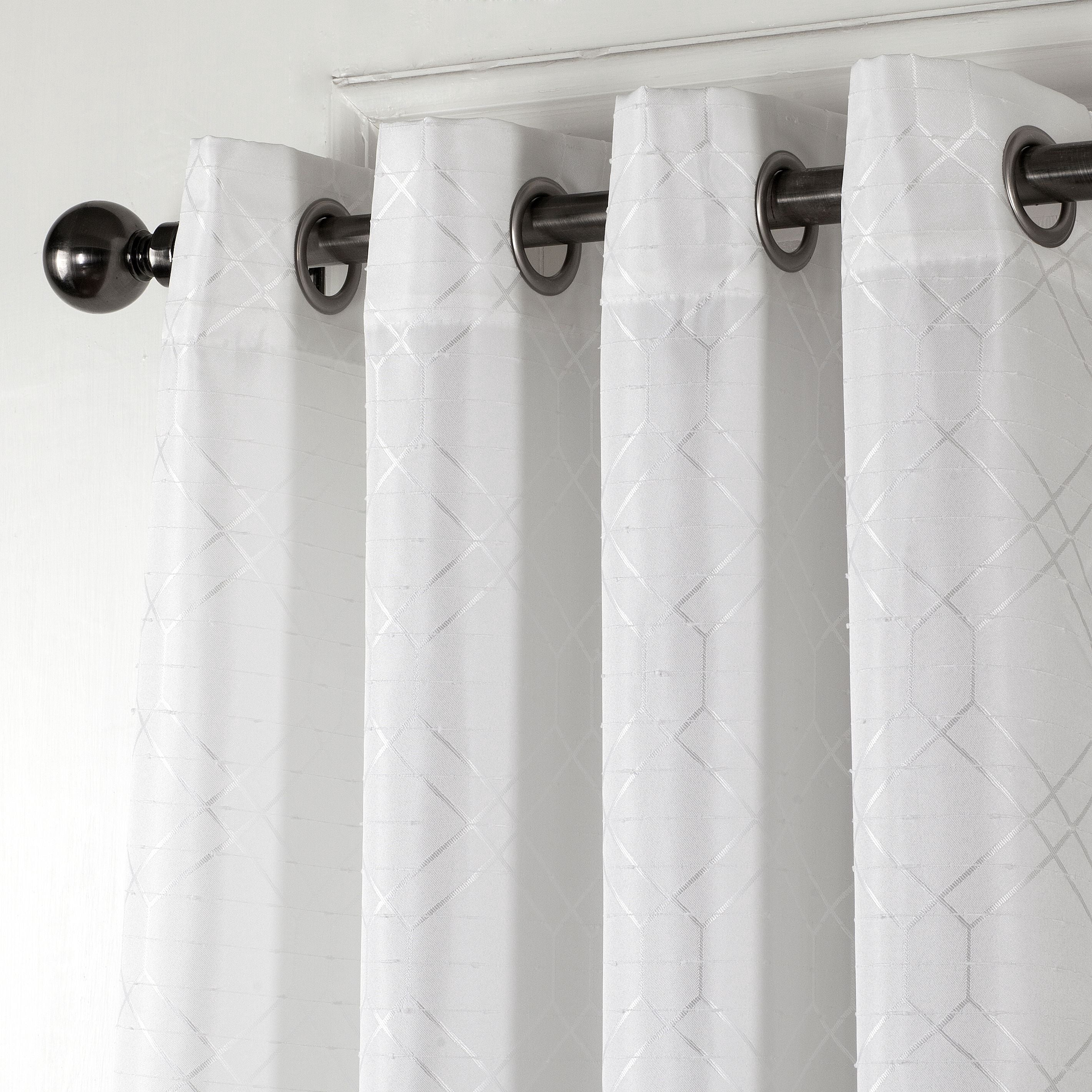 St Pierre Solid Textured Design 54" x 84" Single Window Panel in White