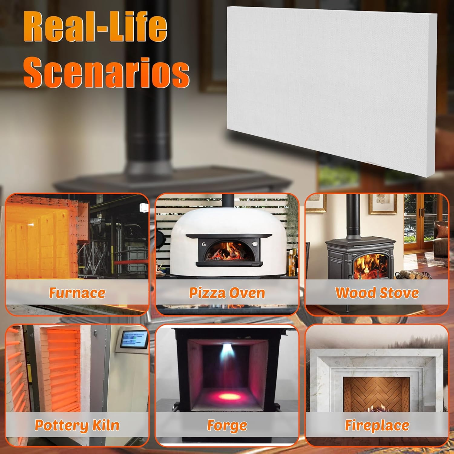 Replacement Baffle Board - 832-3520 - Quadrafire Stove & Insert 4100I-ACT Bodega Bay - 2300F - BB-125185
