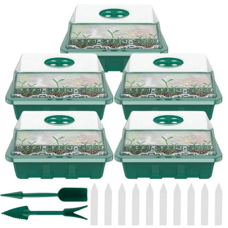 

Toma Seedling Trays Seed Sprouting Trays Indoor Grow Plant Pots 12-Holes Seedling Trays with 10 Labels for Seed Starting and Growing