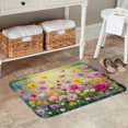 thumbnail image 2 of FJPT Non Slip Flannel Polyester Floor Mat With Colorful Flowers Design For Bathroom Kitchen Bedroom Decor 31.5x19.7 inch, 2 of 5