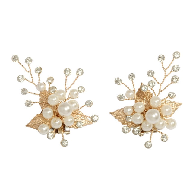2pcs Élégantes Perles de Strass Chaussures Clip Fleur Mariage Chaussures de Mode Clip