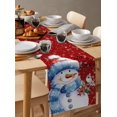 thumbnail image 3 of Rdsfhsp Table Runner, Christmas Tree Snowman Holly Bird Winter Snowflake Red Cotton and Linen Dresser Scarf Table Runner for Kitchen Dinner Table, 13x72 Inch, 3 of 5
