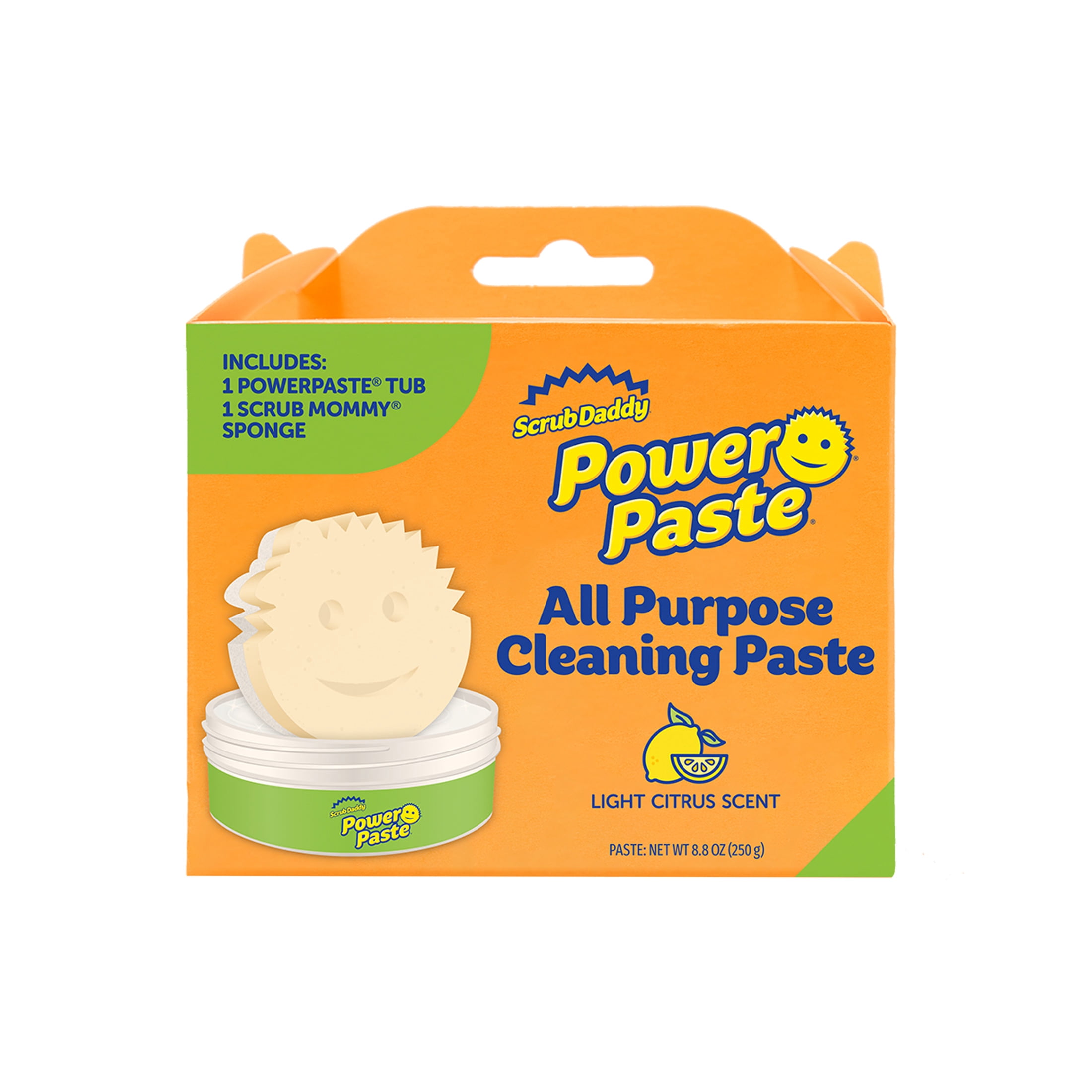 Scrub Daddy Power Up Bundle - 2 Count Scrub Mommy, 1 PowerPaste, Dye-Free Scrub Mommy, 1 PowErase Gel, Blue Cleaning Sponge