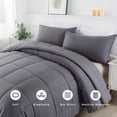thumbnail image 3 of Juego de edredón DOWNCOOL de tamaño completo para todas las estaciones, gris, con 2 almohadas, 3 of 6