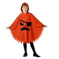 thumbnail image 3 of CUZIBR Boys Kids Halloween Ghost Robe Hooded Poncho Jagged Edge Ghost Funny Face Print Irregular Hem Cloak Toddler Cosplay Party Costume,Z-Orange,3-4 Years, 3 of 7
