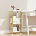 thumbnail image 6 of Makeup Organizer Cart Shelf Floor Skincare Organizers Make Up and Station Storage Cabinet For Vanity Standing Cosmetics With Drawers and Wheels For Nail Polish Perfume Hair Tool Holder Beauty(Gold), 6 of 6