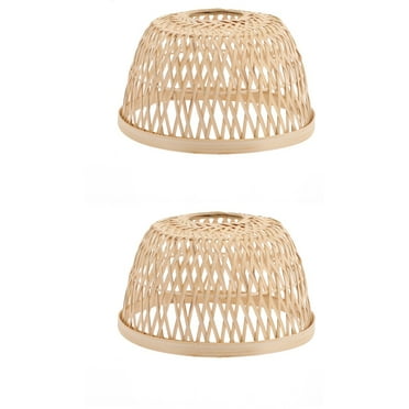 2pcs Bamboo Woven Light Rustic Style Light Shade for Hanging Lamp Ceiling Light