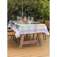 thumbnail image 2 of Outdoor Tablecloth with Umbrella Hole and Zipper, Happy Easter Rectangle Table Cloth 60x84 Inch Waterproof Tablecloth, Black and White Carrots Colorful Plaid Picnic Table Cover for Patio Camping, 2 of 7