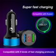 thumbnail image 3 of Dual USB Car Charger Adapter Car Cigarette Lighter LED Voltmeter For All Type Mobile Phone Charger Smart Dual USB Fast Charging Black, 3 of 6