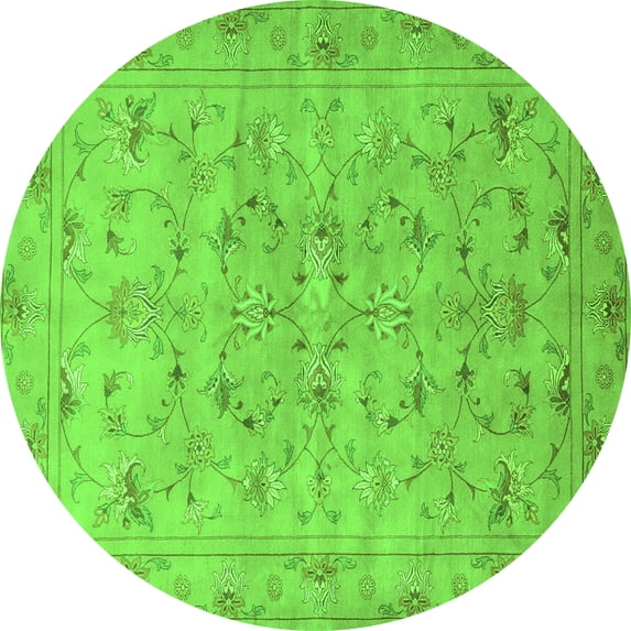 Ahgly Company Indoor Round Persian Green Traditional Area Rugs, 4' Round