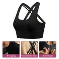 thumbnail image 3 of Ropa interior deportiva de alto impacto para mujer, ropa interior deportiva para correr con tiras cruzadas en la espalda, ropa interior con copas desmontables - Negro, 3 of 5