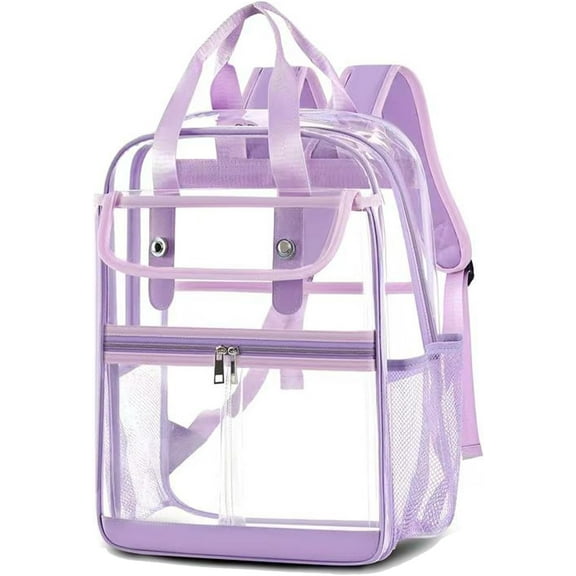 SANMADROLA Clear Backpack School Backpacks- Large Capacity Waterproof bookbag for School Work Travel,Purple