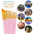 thumbnail image 3 of Paint Brushes Set, 2 Pack 20 Pcs Round-Pointed Tip Nylon Hair Artist Acrylic Paint Brushes for Acrylic Painting Oil Watercolor, Face Nail Art, Canvas, Miniature Detailing & Rock Painting, Blue, 3 of 14