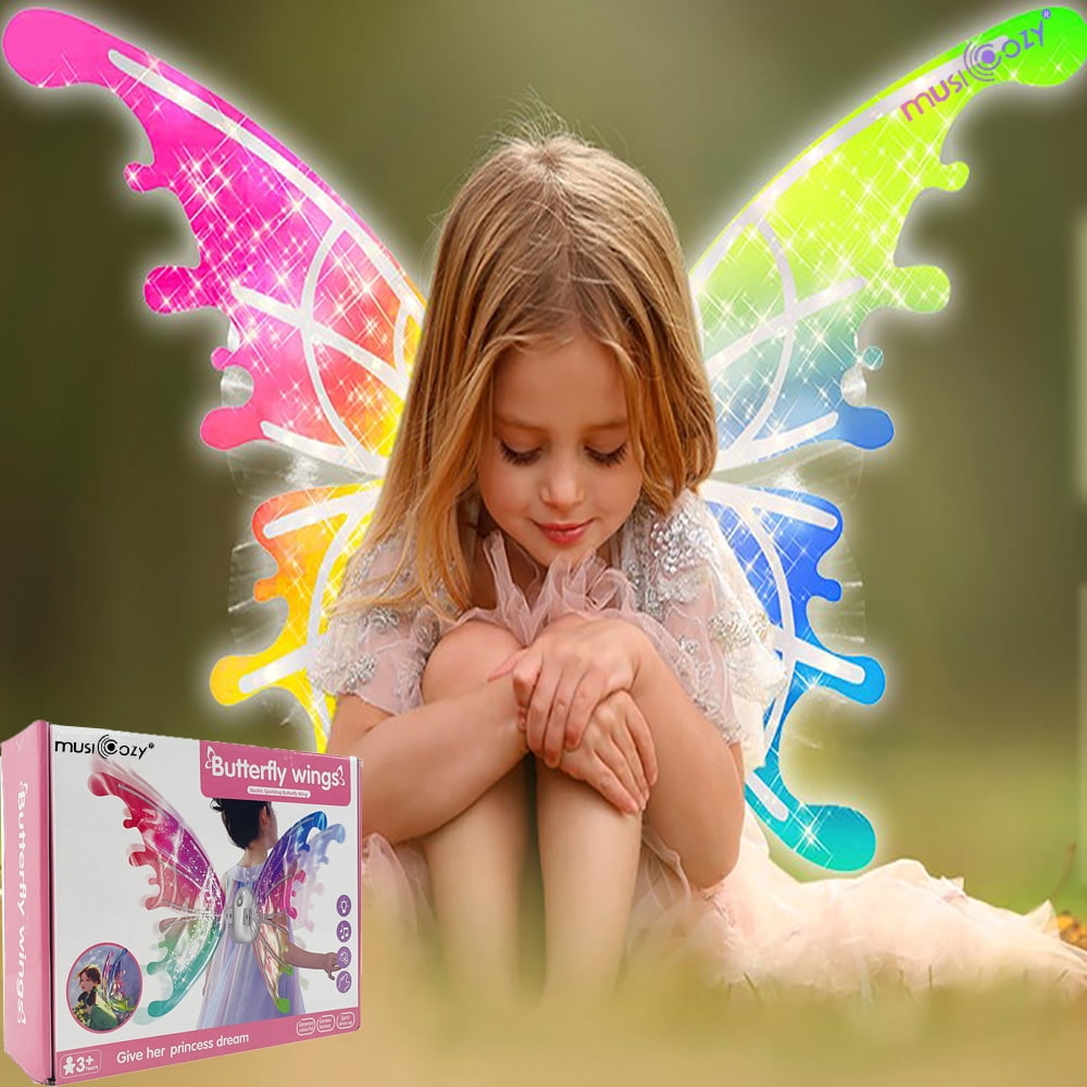 Girls' Fairy, Angel, Or Butterfly Wings - Costume Accessories &amp; Party Favors Or Supplies, Make Your Little One's Birthday Party Special, In Shades Of Blue, Green, Pink, And Purple, 4pc