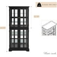 thumbnail image 2 of Glass Display Cabinet, 69" H Curio Cabinet with Adjustable Shelves and 4 Glass Doors, Light Bulb Included, Elegant Antique Showcase, Rack for Living Room/Home Office (Black), 2 of 9