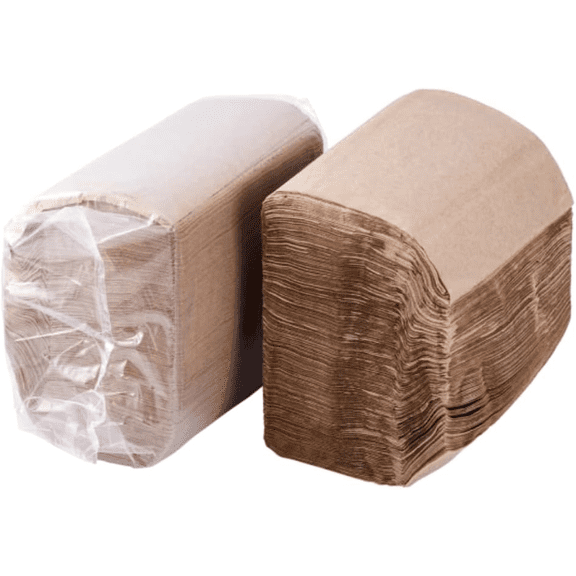 Kraft Paper Disposable Dispenser Off Fold Napkins 1 Ply, 12x13 Inch (500)