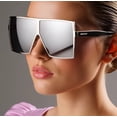 thumbnail image 4 of XL Women Oversized Sunglasses Vintage Jackie O Fashion Style Square Frame Silver, 4 of 4