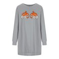 thumbnail image 4 of Robes T-Shirt pour Femmes Col Ras du Cou Unies Imprimées Robe à Manches Longues Décontractée Ample Robes d'Automne avec Poches, 4 of 7