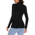 thumbnail image 4 of LAVA Womens Turtleneck Long Sleeve Tops Mock Neck Slim Fit T Shirts Black XL, 4 of 10