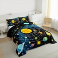thumbnail image 4 of Manfei Galaxy Planet Full Size Comforter Sets,Solar System Bedding Comforter Set,Outer Space Theme Bedding Sets For Boys Kids,Ultra Soft Home Decor Reversible,3 Pieces, 4 of 9