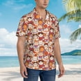 thumbnail image 3 of Bingfone Men's Short Sleeve Button Down Shirts Hawaiian Maneki-Neko Cats Printed Beach Shirt, 3 of 7