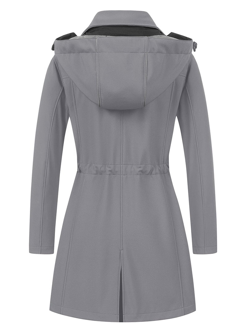 HPZZ Women's Long Rain Trench Coats Lightweight Softshell Jacket