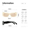 thumbnail image 4 of Gafas de sol Kimorn Rectangle K1307 para mujer/hombre, color negro+blanquecino, 4 of 7