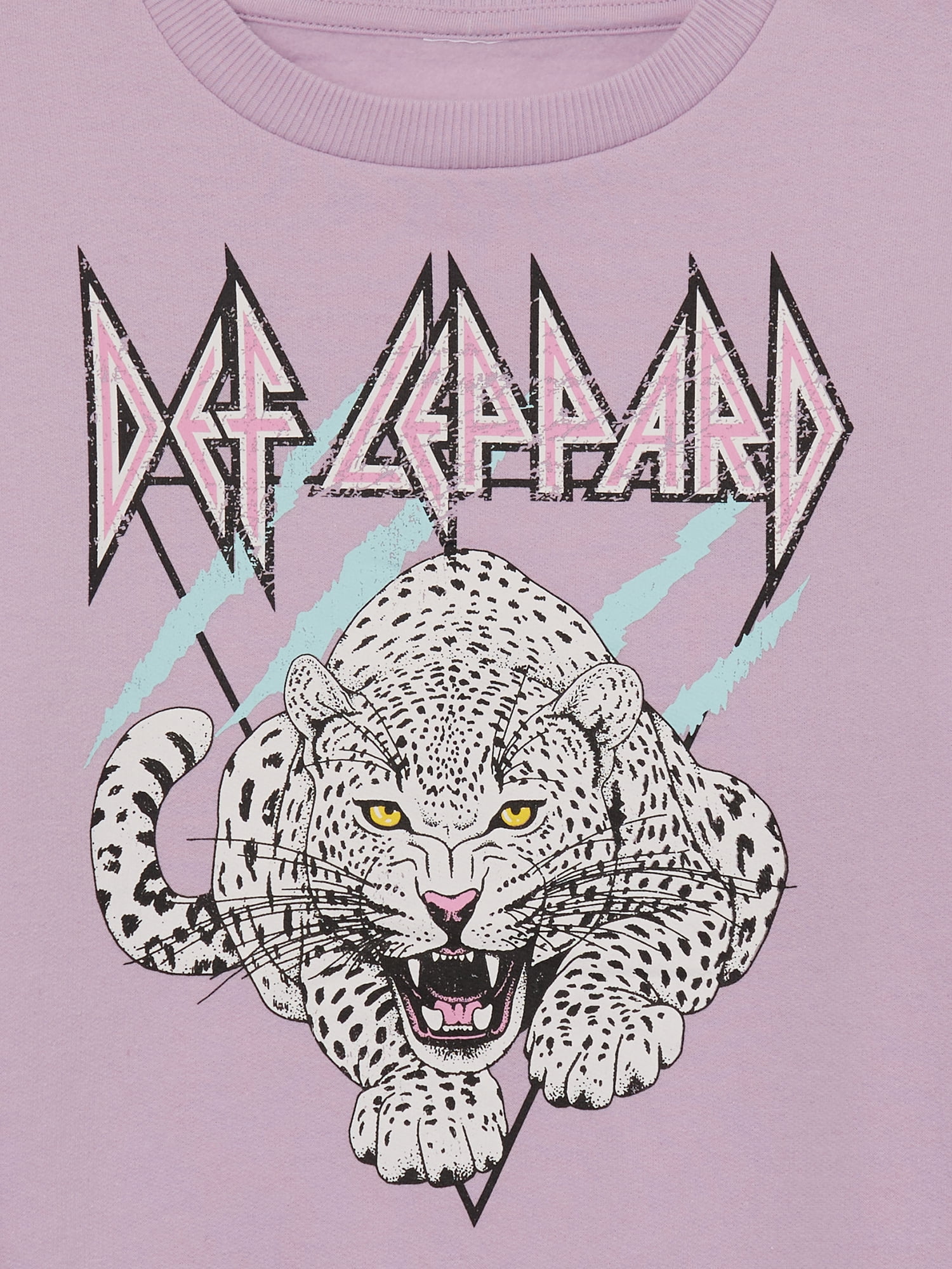 Def Leppard Girls Graphic Crewneck Fleece Sweatshirt, Size 4-16