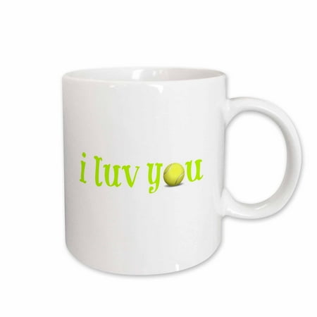 

I luv you tennis ball picture green lettering 15oz Mug mug-172384-2