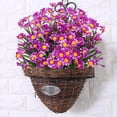 thumbnail image 3 of ionze 2 Bundles Plastic Fake Daisy Outdoor Artificial Flowers UV Resistant Wild Flower Bouquets Bulk Faux Plants Plastic Greenery Decorate That The Windows Of Your Home (Pink), 3 of 3
