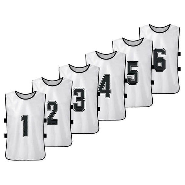 6 PCS Adults Soccer Pinnies Quick Drying Football Team Jerseys Youth Sports Scrimmage Soccer Team Training Numbered Bibs Practice Sports Vest