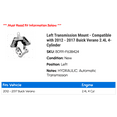 thumbnail image 2 of Left Transmission Mount - Compatible with 2012 - 2017 Buick Verano 2.4L 4-Cylinder 2013 2014 2015 2016, 2 of 2