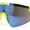 Yellow - Blue Mirror, variant on Boys Kids Size 80s Paint Splatter Oversize Rimless Sport Plastic Sunglasses Blue - Blue Mirror