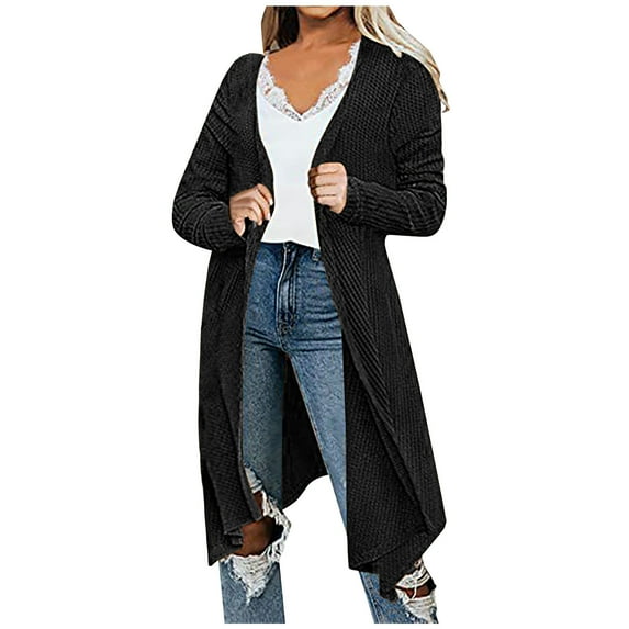 Ozmmyan Women Cardigan Sweater Casual Pockets Long Sleeve Casual Solid Coat Cardigan Blouse