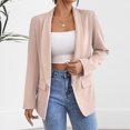 thumbnail image 1 of Blazer de manga larga con cuello de solapa Chaquetas clásicas de oficina para mujer Traje diario, 1 of 7
