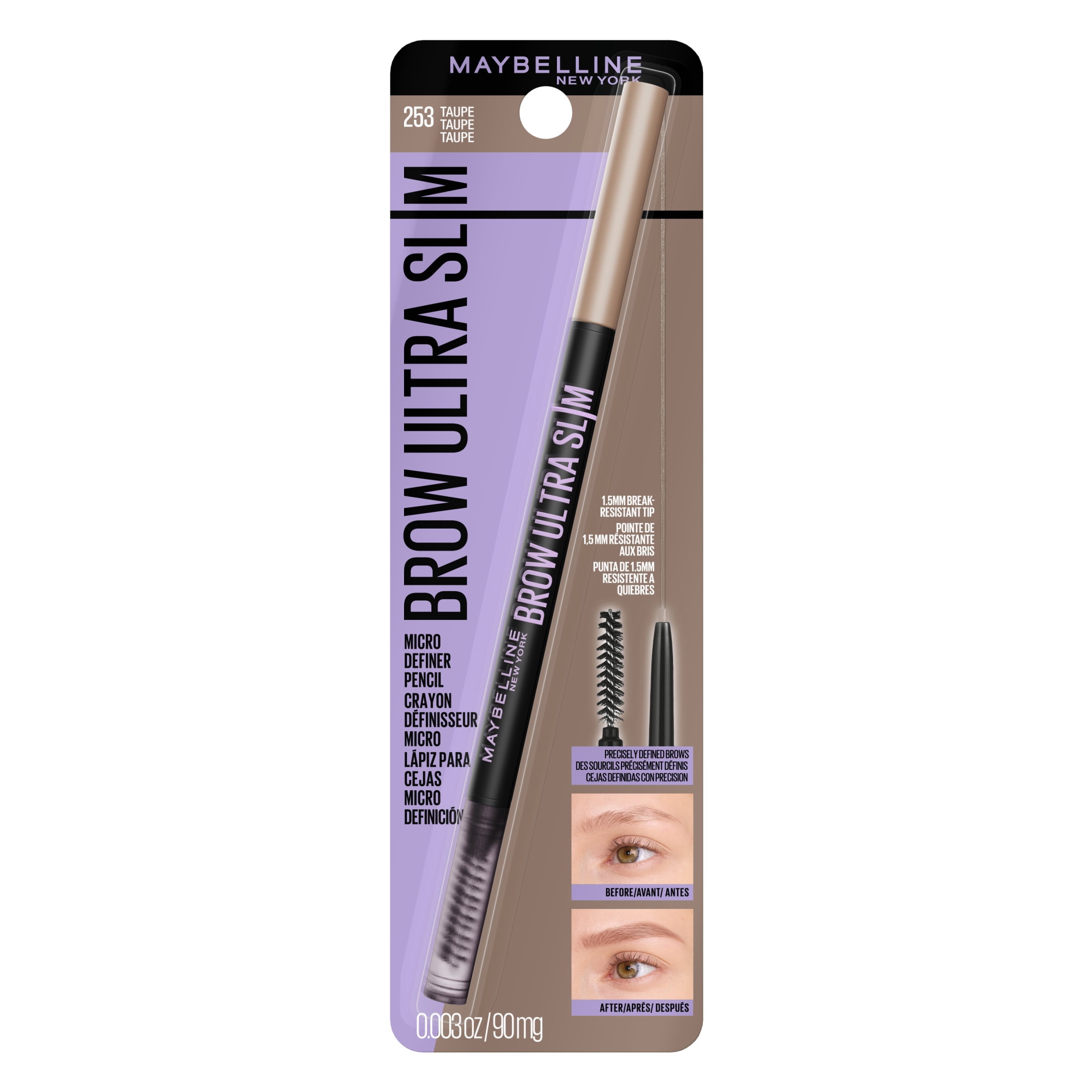 Maybelline Express Brow Ultra Slim Eyebrow Pencil with Precision Tip, Taupe, 0.003 fl oz