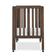Delta Children Lee Portable Folding Mini Crib with 1.5-Inch Mattress - Greenguard Gold Certified, Chestnut