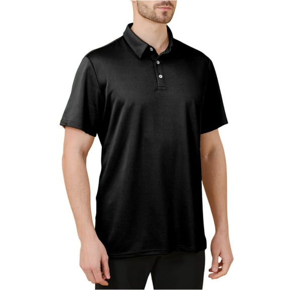 Yiaimeir Men's Three Button Printed Lapel Short Sleeve T-Shirt Top Streetwear,Size M-3XL