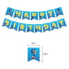 sonic The Hedgehog Party Supplies, 40pcs Birthday Party Decorations Include Happy Birthday Banner, Hanging Swirls Decorations, Foil Balloons and Latex Balloons, Stickers, Cake Topper for Kids