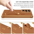 thumbnail image 5 of Samsung Galaxy S21 Ultra Case, Galaxy S21 Ultra Phone Case Love Heart Cute Case with Wristband Kickstand Holder Soft TPU Plating Bumper Protective Galaxy S21 Ultra Case for Girls Women, Brown, 5 of 16