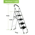 thumbnail image 5 of 5 Step Ladder, Upgo Folding Step Stool with Extra Wide Anti-Slip Pedal, 330lbs Lightweight Portable Sturdy Steel Ladders with Handgrip for Household Kitchen Office Outdoor, 5 of 7