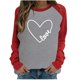 thumbnail image 1 of Estampado del Día de San Valentín para mujer moda Casual cuello redondo manga larga pulóver sudadera Tops camisa blusa Pompotops gfhjh16232, 1 of 4