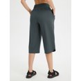 thumbnail image 2 of BALEAF Women's Hiking Pants Capri Wide Leg Lightweight Pants Plus Size UPF50+ Quick Dry Casual Sweatpants Walking Gray M, 2 of 7