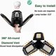 thumbnail image 5 of 40W LED Garage Light, E27 Deformable Ceiling Bulb with 3 Adjustable Panels, Ultra-bright 3000LM Cool White, for Garage Workshop Warehouse Basement Cor, 5 of 5