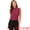 Dark Red, variant on Ruffled Trim Pleated Plain Blouse Top 2XL Black