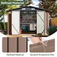 thumbnail image 3 of Aoxun 11.9x9.5 ft Outdoor Storage Shed, Galvanized Metal Shed with Lockable Door, Air Vents for Garden, Backyard, Brown, 3 of 7