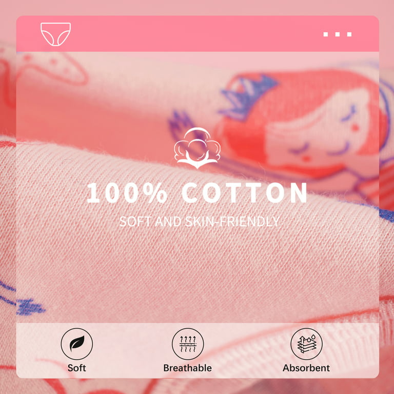Jeccie Kids Baby Girls Lovely 100% Cotton Briefs, Soft Underwear 6-Pack,#B  for 6-7 Years 
